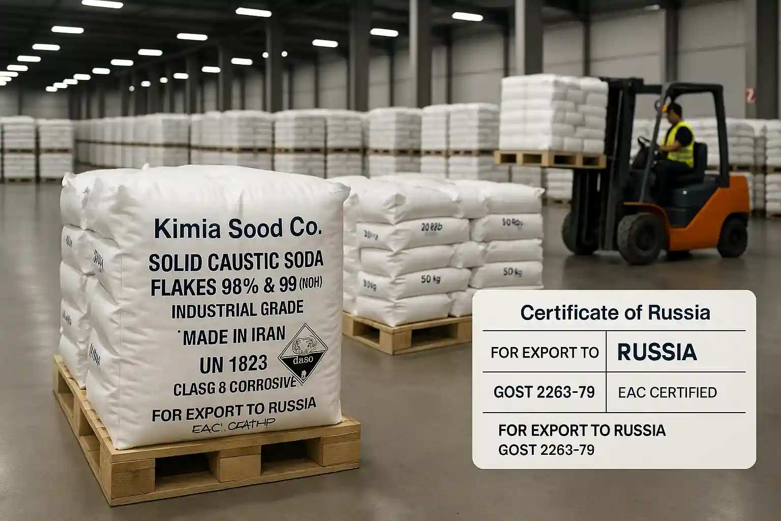 صادرات سود جامد پرک به روسیه